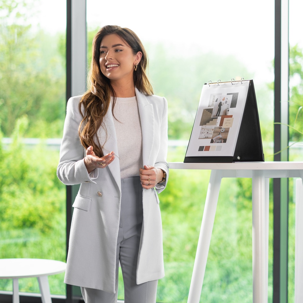 Rillstab Flipover A4 staand zwart 10 tassen