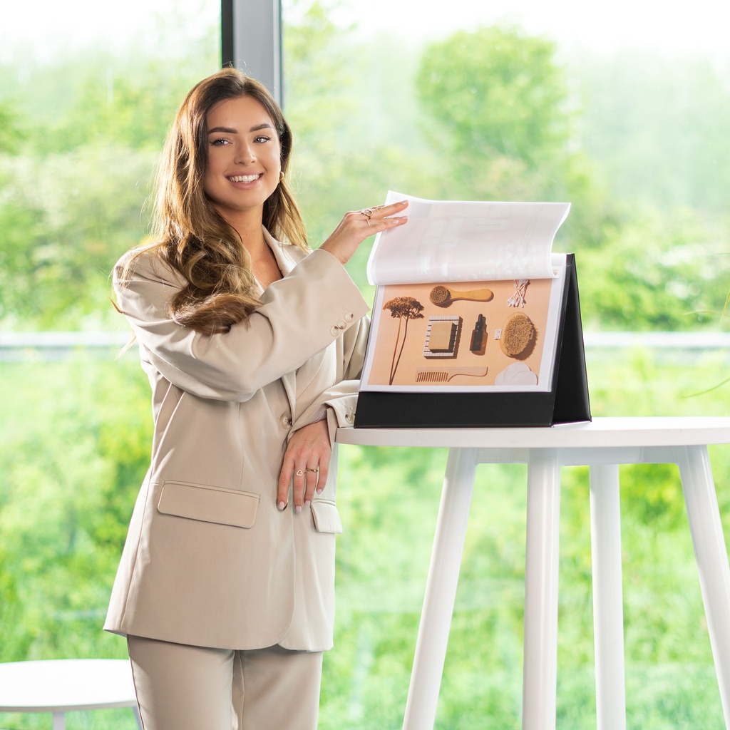 Rillstab Flipover A4 liggend zwart 10 tassen