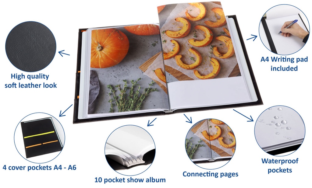 Showalbum Rillstab "Ambassador" A4/40 tassen zwart