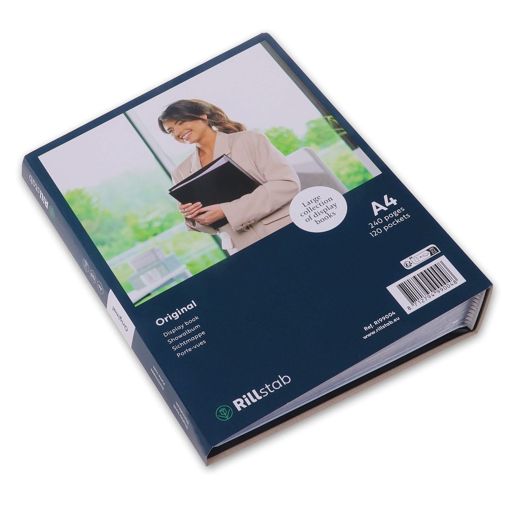 Showalbum Rillstab A4 120 tassen zwart