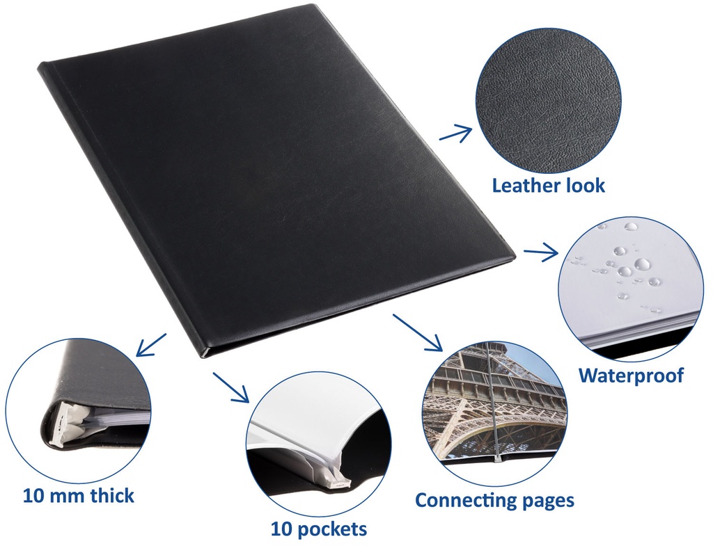 Showalbum Rillstab "Original" A4 zwart - 10 tassen
