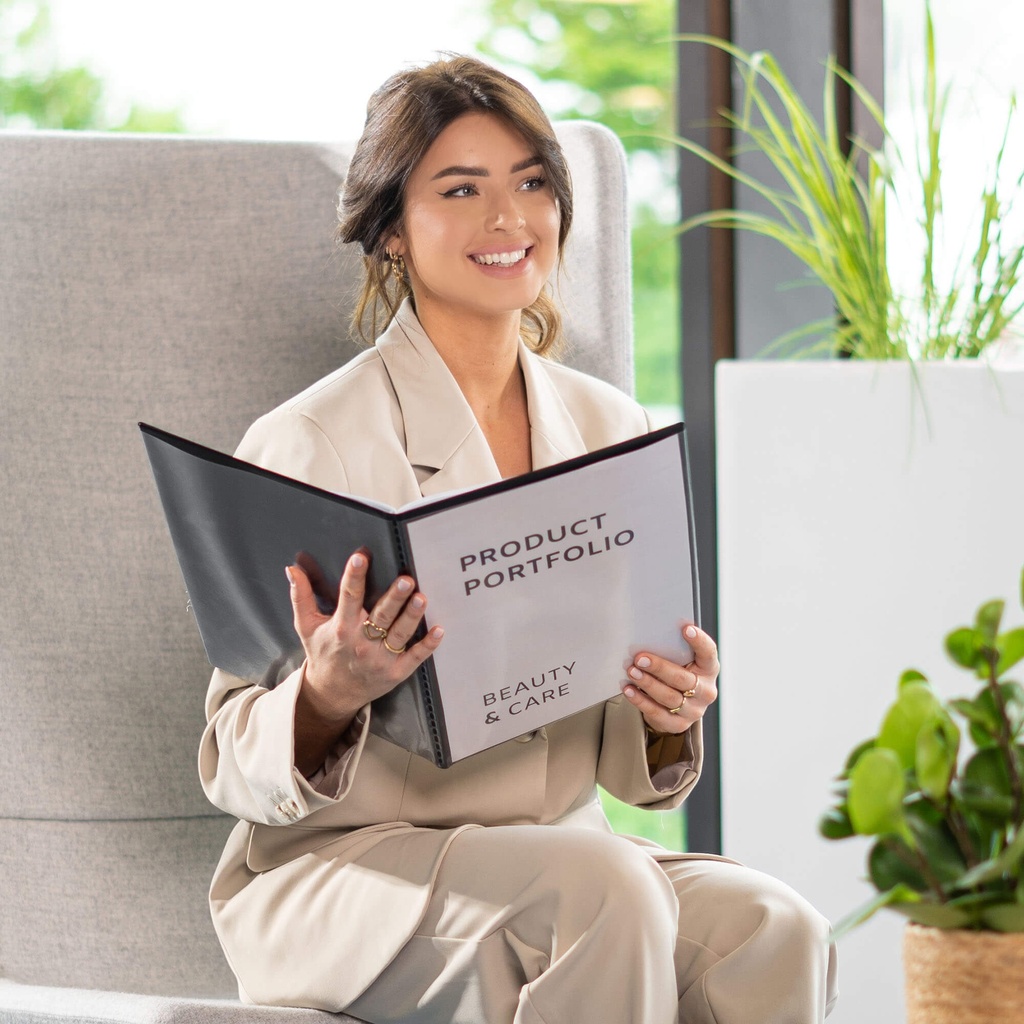 Showalbum Rillstab "Frontview" A4/10 tassen zwart 