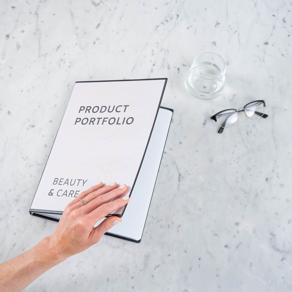 Showalbum Rillstab "Frontview" A4/30 tassen zwart