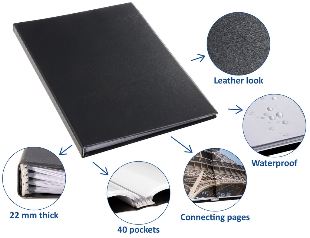 Showalbum Rillstab "Original" A4 zwart - 40 tassen