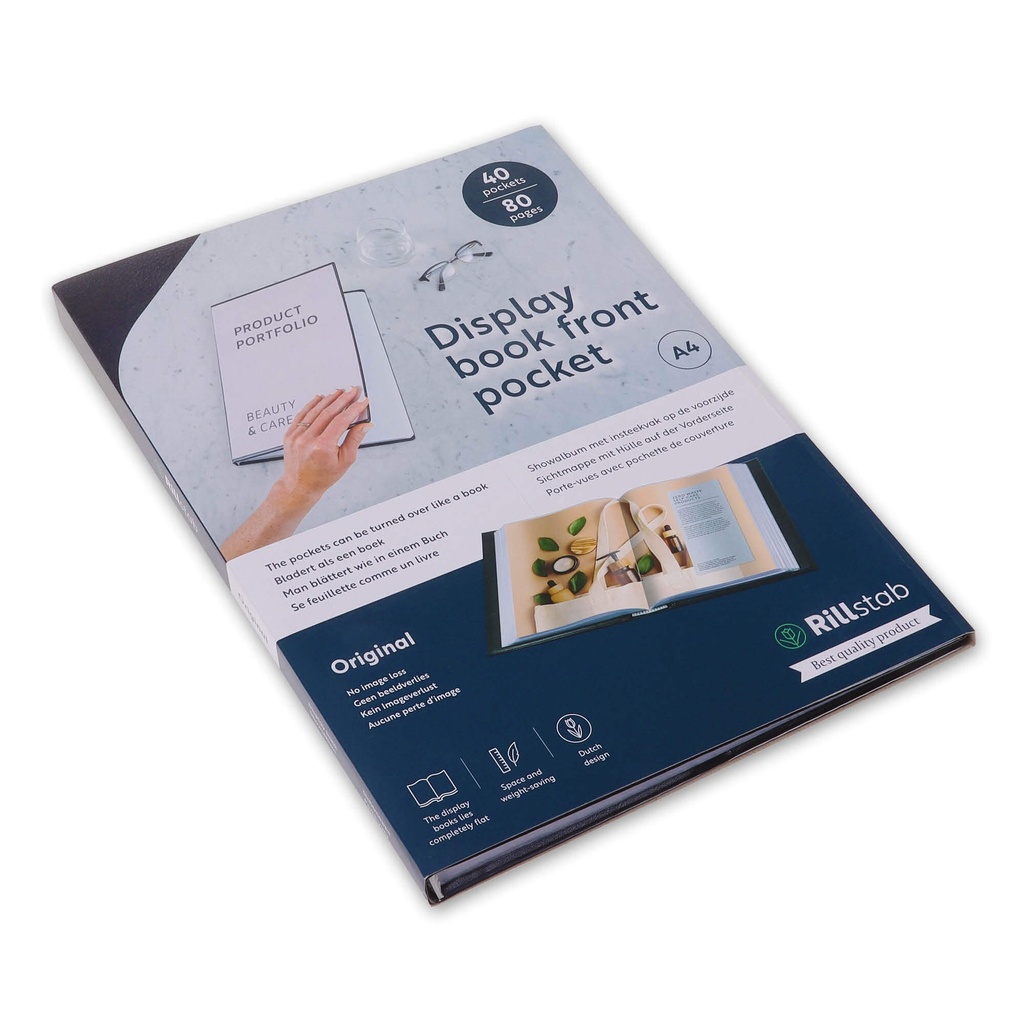 Showalbum Rillstab "Frontview" A4/40 tas zwart 