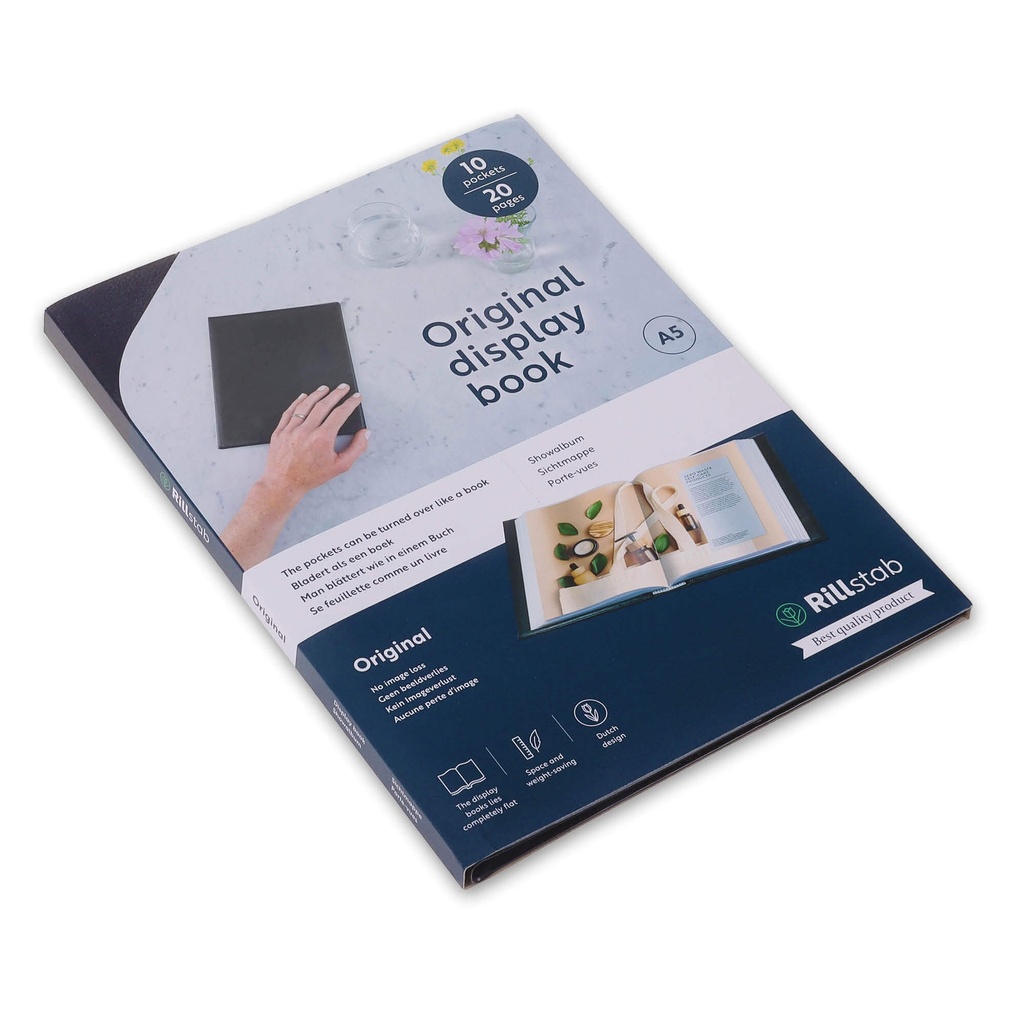 Showalbum Rillstab "Original" A5 zwart - 10 tassen