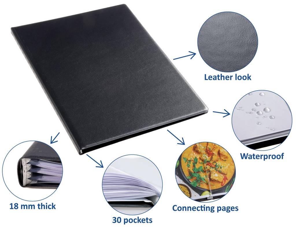 Showalbum Rillstab "Original" A5 zwart - 30 tassen