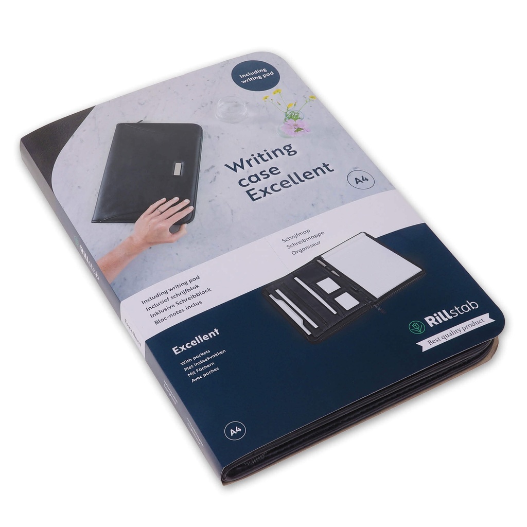 Schrijfmap Rillstab "Excellent deluxe" A4 lederlook zwart