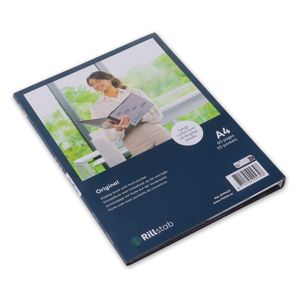 Showalbum Rillstab "Frontview" A4/30 tassen zwart