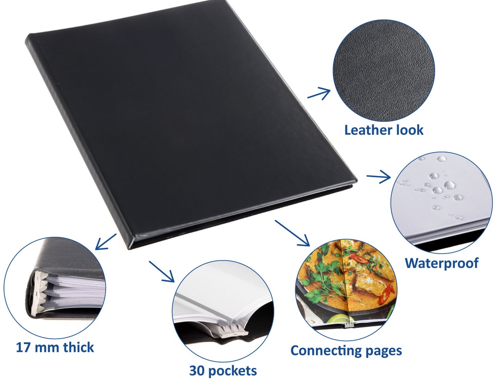 Showalbum Rillstab "Original" A4 zwart - 30 tassen