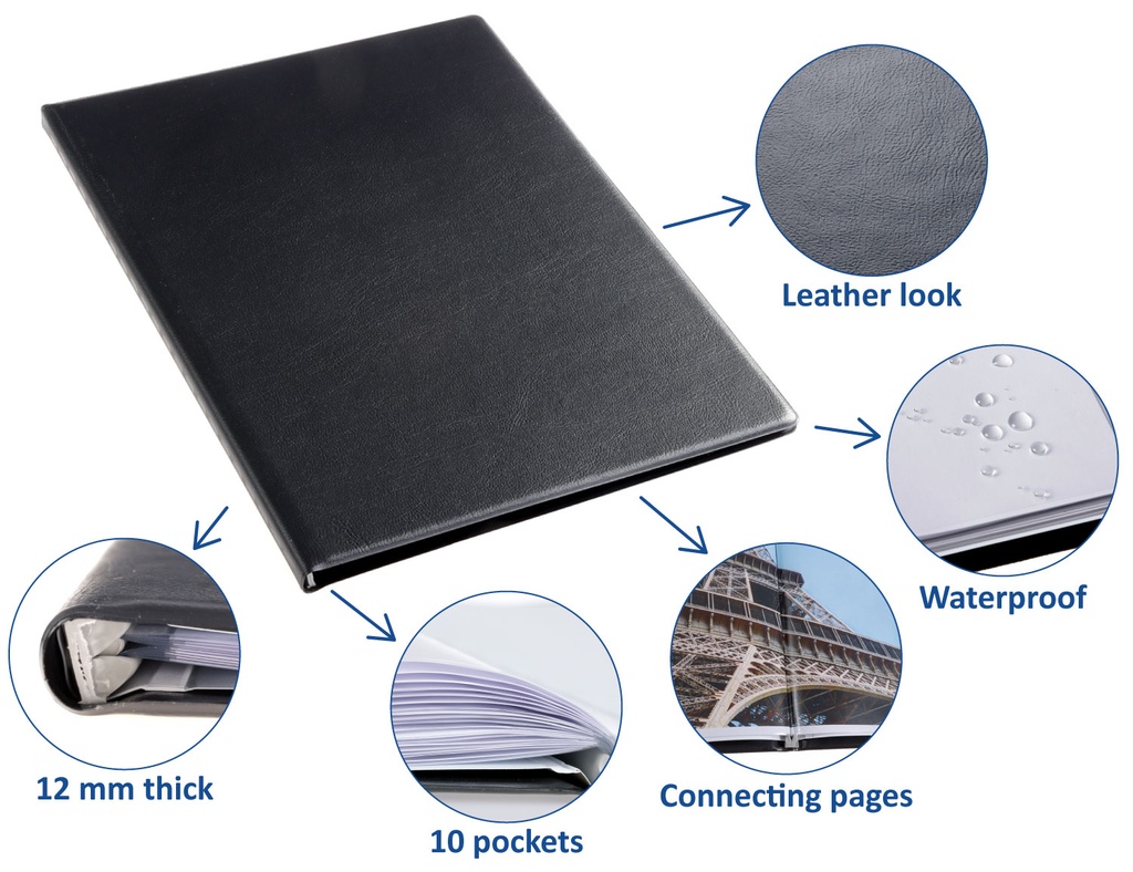 Showalbum Rillstab "Original" A5 zwart - 10 tassen