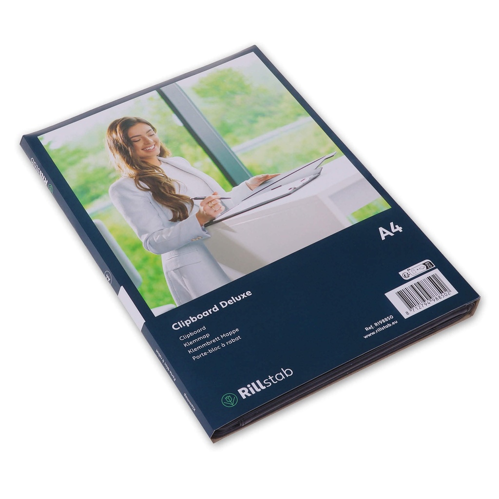 Klemmap Rillstab A4 lederlook zwart