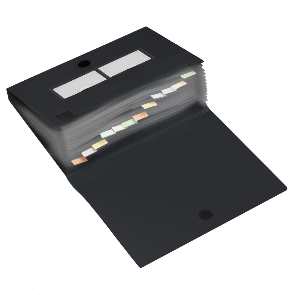 [141267] Documentenmap A4 "12 tabs" - zwart