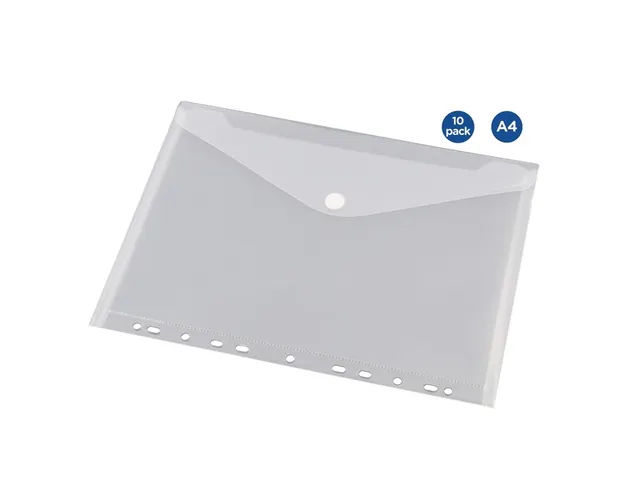 [135361] Ringband-enveloptas - "transparant wit"- 24x31 cm - 11-gaats