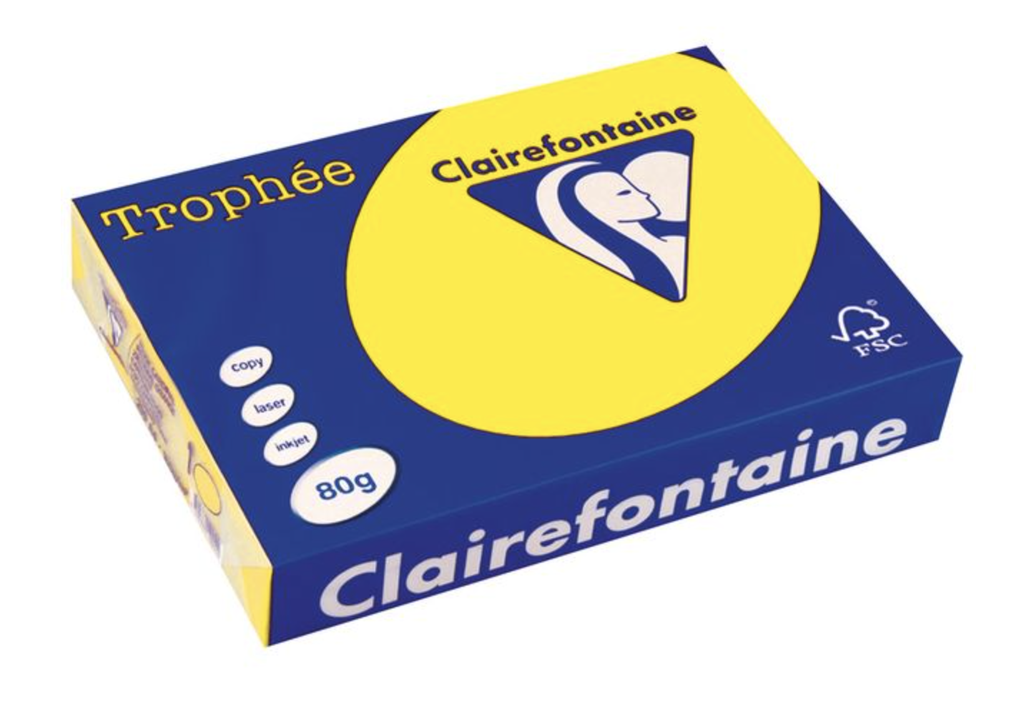 [SP-2977PC-5] Kopieerpapier - "Trophée" - A4 80 g/m² - fluoriserend geel - per 5 pakken à 500 vel