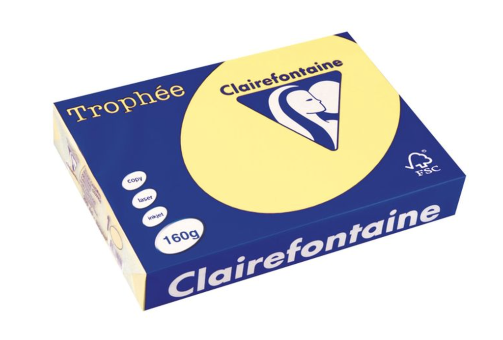 [SP-1023PC-5] Kopieerpapier - "Trophée" - A4 160 g/m² -citroengeel - 5 pakken à 250 vel