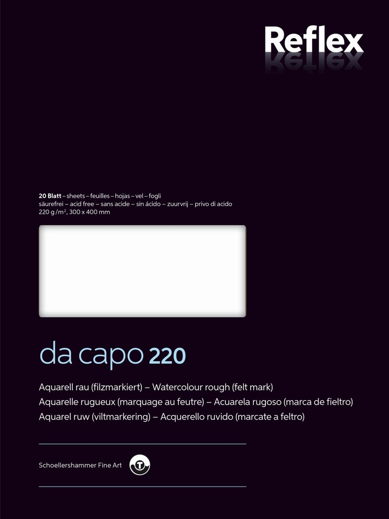 Aquarelpapier "da capo" - 30 x 40cm - 220g/m2 - per 10 bloks à 20 vel