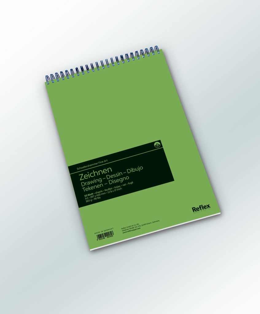 Tekenpapier "reflex"- A3 - 160 g/m2 - per 5 spiraalbloks à 50 vel (160 grams)