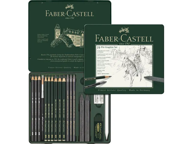 Grafiet potloden - "faber castell pitt 9000" - 19 delig in blik