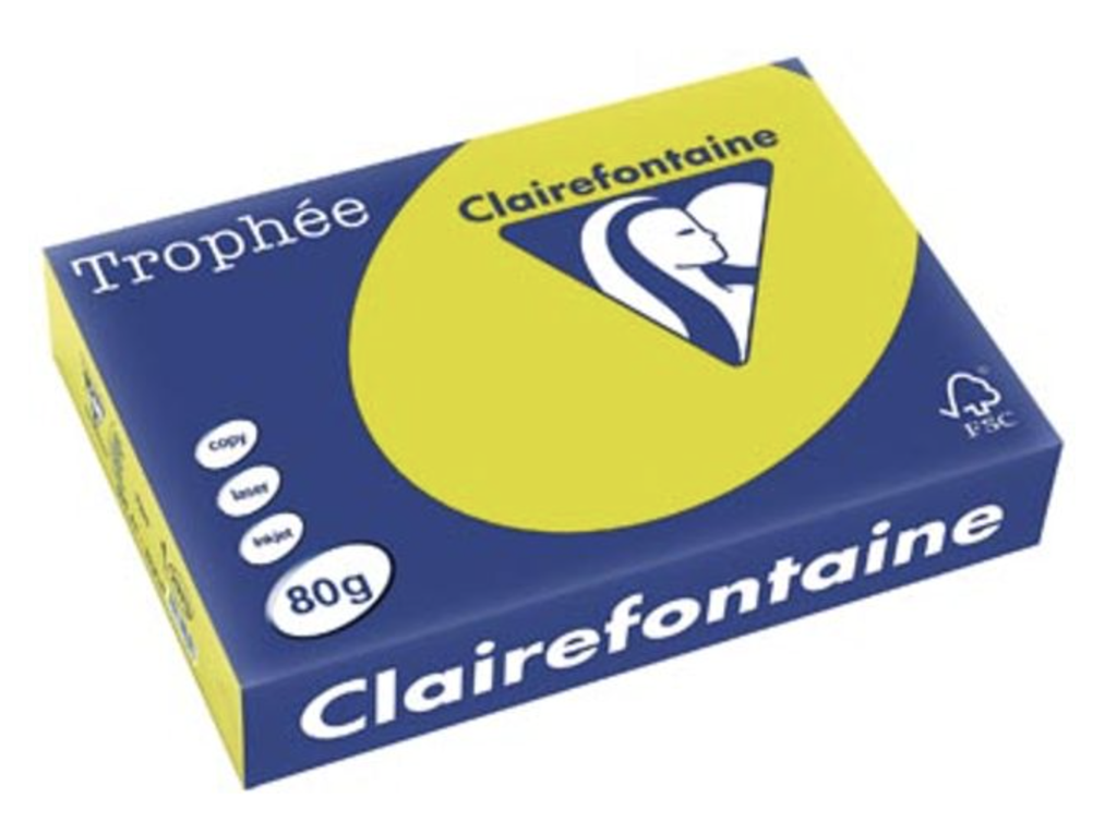 Trophée Clairfontaine - A4 - 80 g/m² - fluogroen - 1 pak á 500 vel