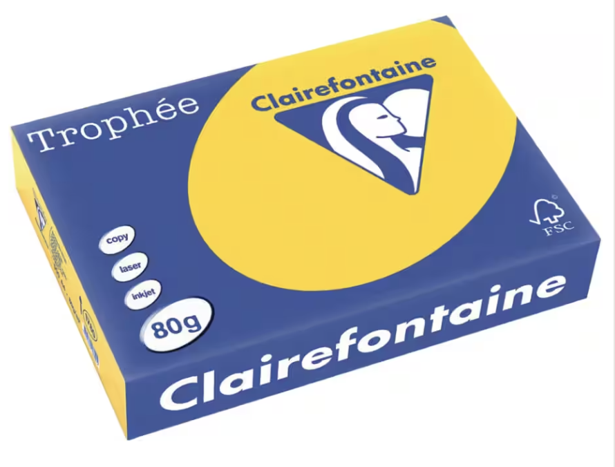 Trophée Clairfontaine - A3 - 120 g/m² - 
 goudgeel - 1 pak à 250 vel 