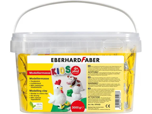 [KTC-EF-570103] Boetseerklei "eberhard faber" - wit - emmer à 3kg