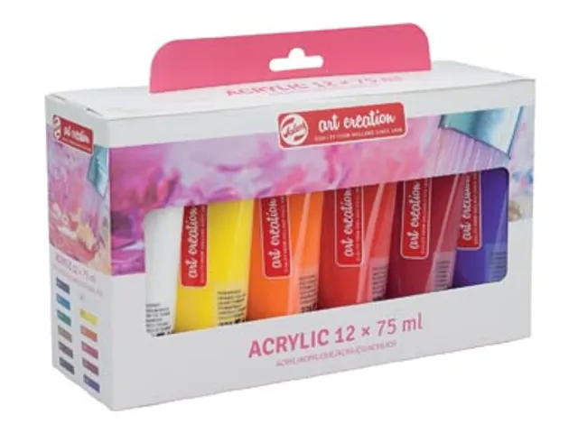 Acrylverf "talens essentials"- 12 tubes à 75 ml - assorti