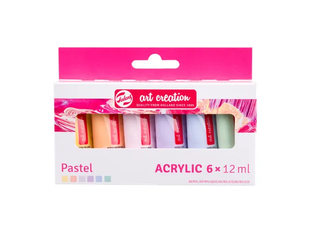 Acrylverf "talens pastel"- 6 tubes à 12 ml - assorti