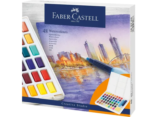 [KTC-FC-169748] Waterverf "faber castell" - 48 kleuren assorti