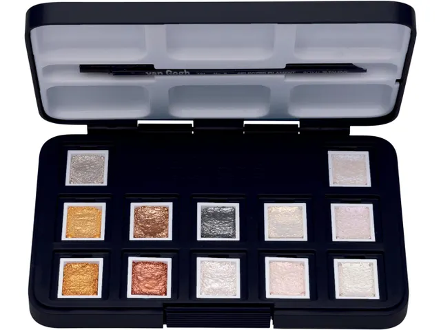 [SP-2080864] Aquarelverf "van gogh"- metallic-interference kleuren - 12 naps