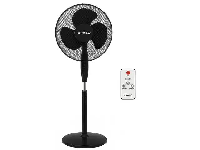 Ventilator op statief - "F100" - Ø 40cm met afstandsbediening - zwart
