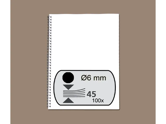 [Q537801] Draadrug - 6 mm - 34-rings  - A4 - zwart - 100 stuks