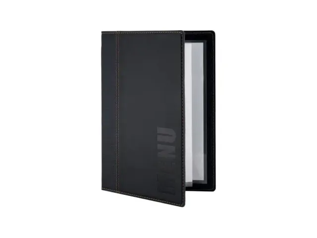 [Q552043] Menumap A5 "Trendy lederlook"- zwart - 2 tassen