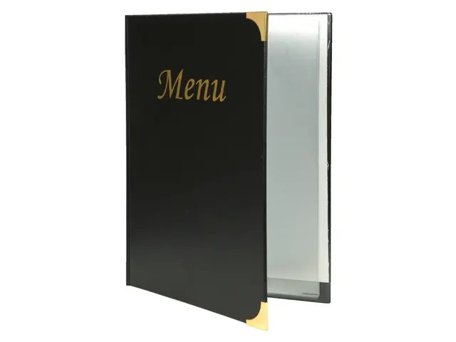 Menumap A4 "Securit lederlook"- zwart - 4 tassen