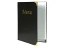 Menumap A5 "Securit lederlook"-  zwart - 4 tassen