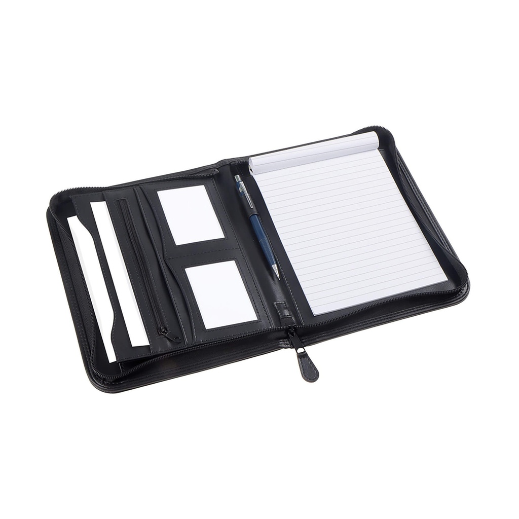 [Q513040-5] Schrijfmap A5 -"excellent deluxe"- zwart lederlook