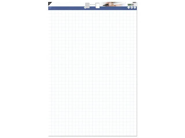 [KTC-65100] Flipoverpapier -"blanco/ruit 65x100cm" - microperforatie