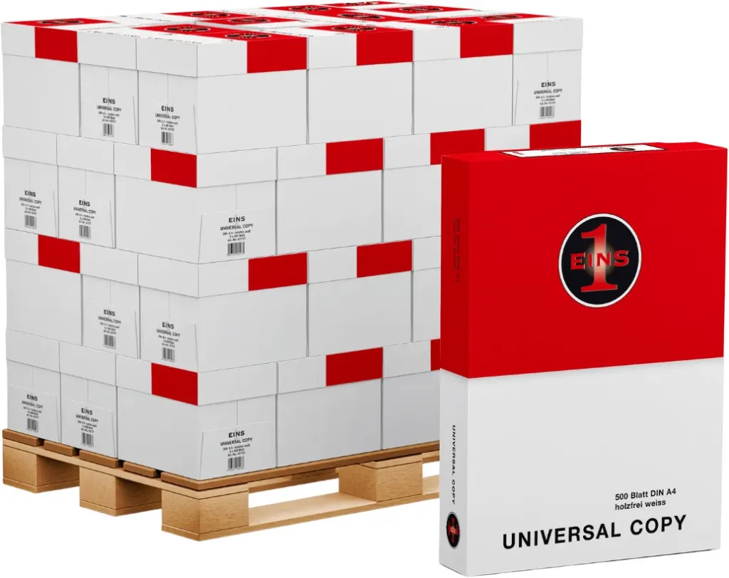 Printpapier A4 "universal red" - wit