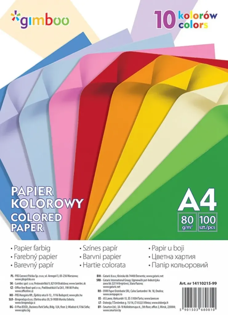 Gekleurd papier - A4 80 gr - 10x10 vel neon