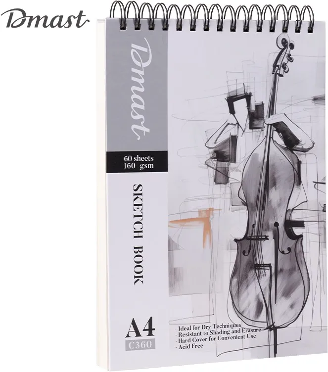 [HD000112] Aquarelpapier A4 "spiraalblok Dmast" - 160 g/m2 - 60 vel - topspiraal