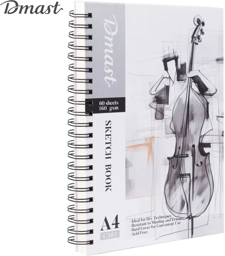 [HD000113-5] Aquarelpapier A4 "spiraalblok Dmast" - 160 g/m2 - 60 vel - zijspiraal