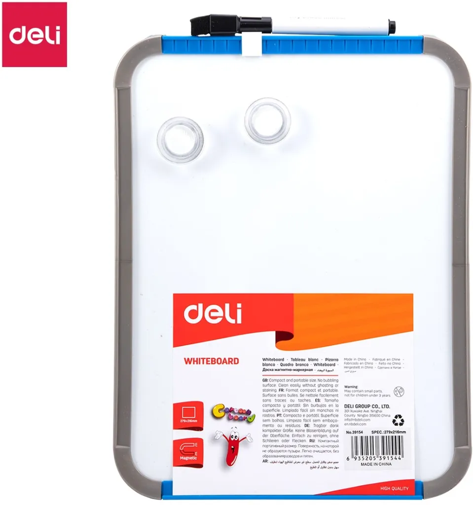 [HD000056-assorti] Whiteboard "Deli premium" - magnetisch - kunststof frame - 28x22 cm