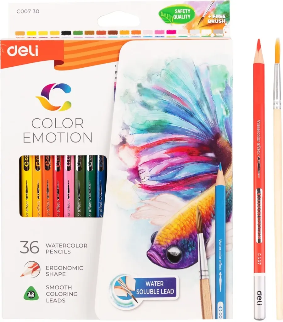 Aquarelpotloden "Deli color emotion" - doos à 36 st assorti