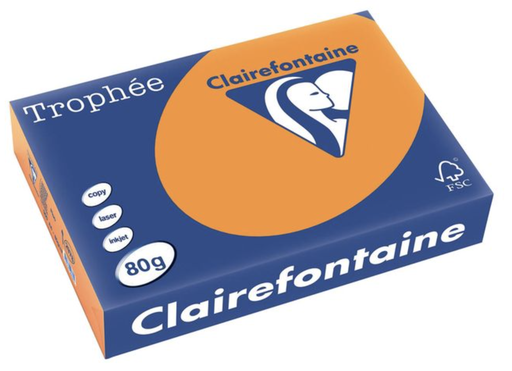 [SP-1761PC-5] Trophée Clairfontaine - A4 - 80 g/m² - fel oranje - 5 pak à 500 vel   