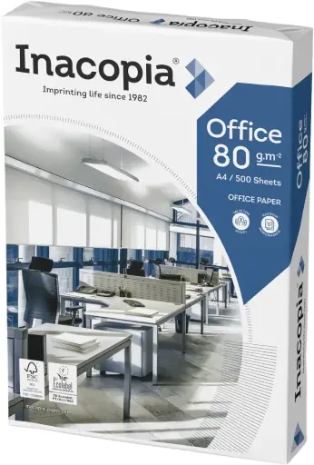 [HP500080-100] Kopieerpapier "Inacopia office" - A4 -  80 g/m² - wit - 4 ponsgaten - 100 pak à 500 vel