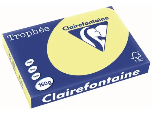[SP-1115PC-3] Trophée Clairfontaine - A3 - 160 g/m² - citroengeel - 3 pak à 250 vel
