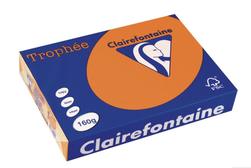 [SP-1765PC-1] Trophée Clairfontaine - A4 -160 g/m² - fel oranje - 1 pak à 250 vel