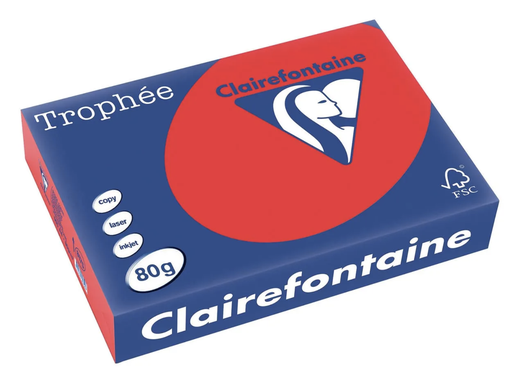 [SP-1005C-1] Trophée Clairfontaine - A3 - 160 g/m² -koraalrood - 1 pak à 250 vel 