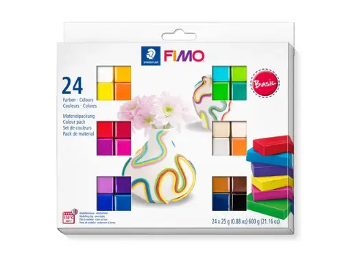[Q1434651] Boetseerklei "fimo soft" - pak à 24 kleuren