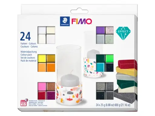 [Q1431213] Boetseerklei "fimo effect" - pak à 24 kleuren